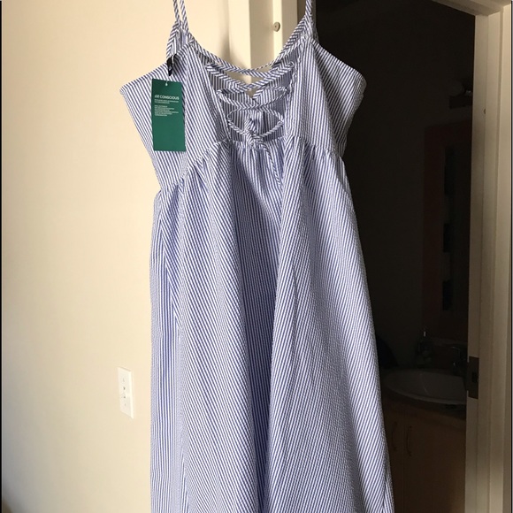 Blue Pin Stripe Summer Dress - Picture 2 of 2